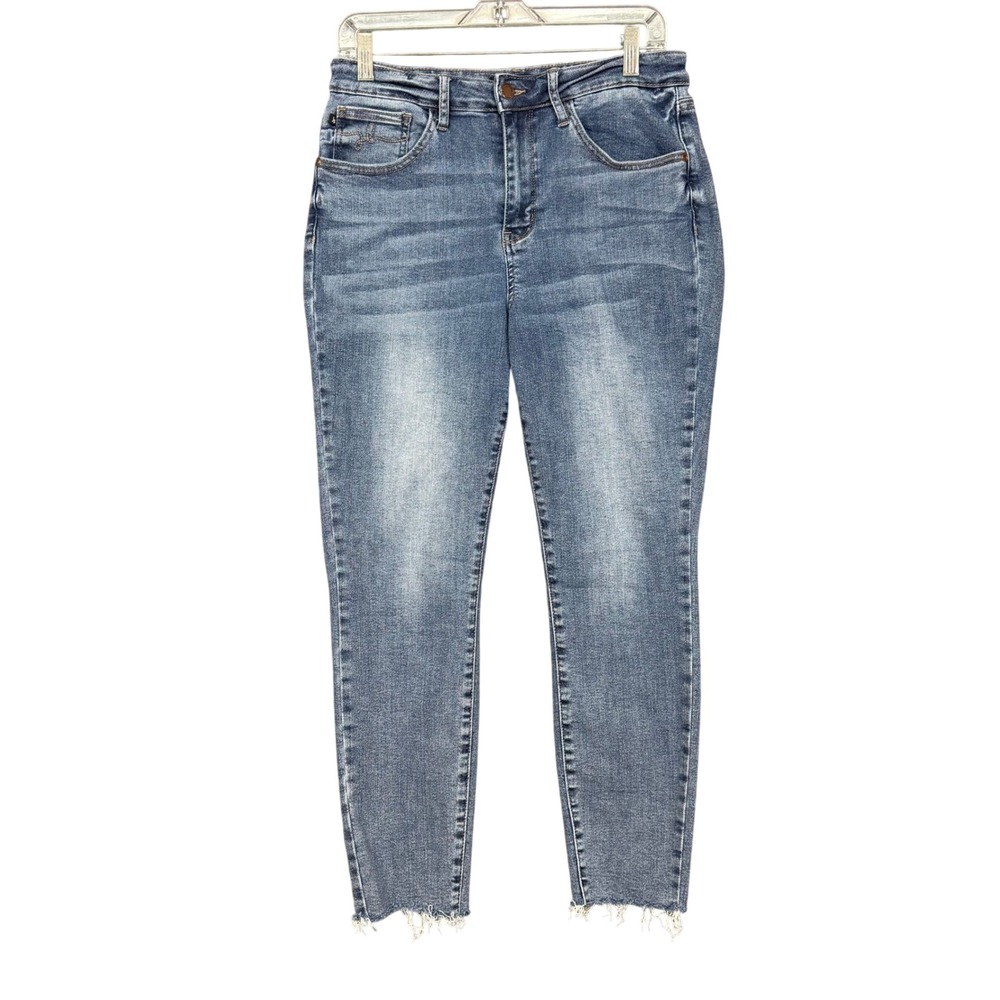 Judy Blue Skinny Jeans Womens 11/30 Blue Raw Hem High Rise JB88259 Stretch